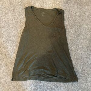 J Crew Olive Green Linen Tee